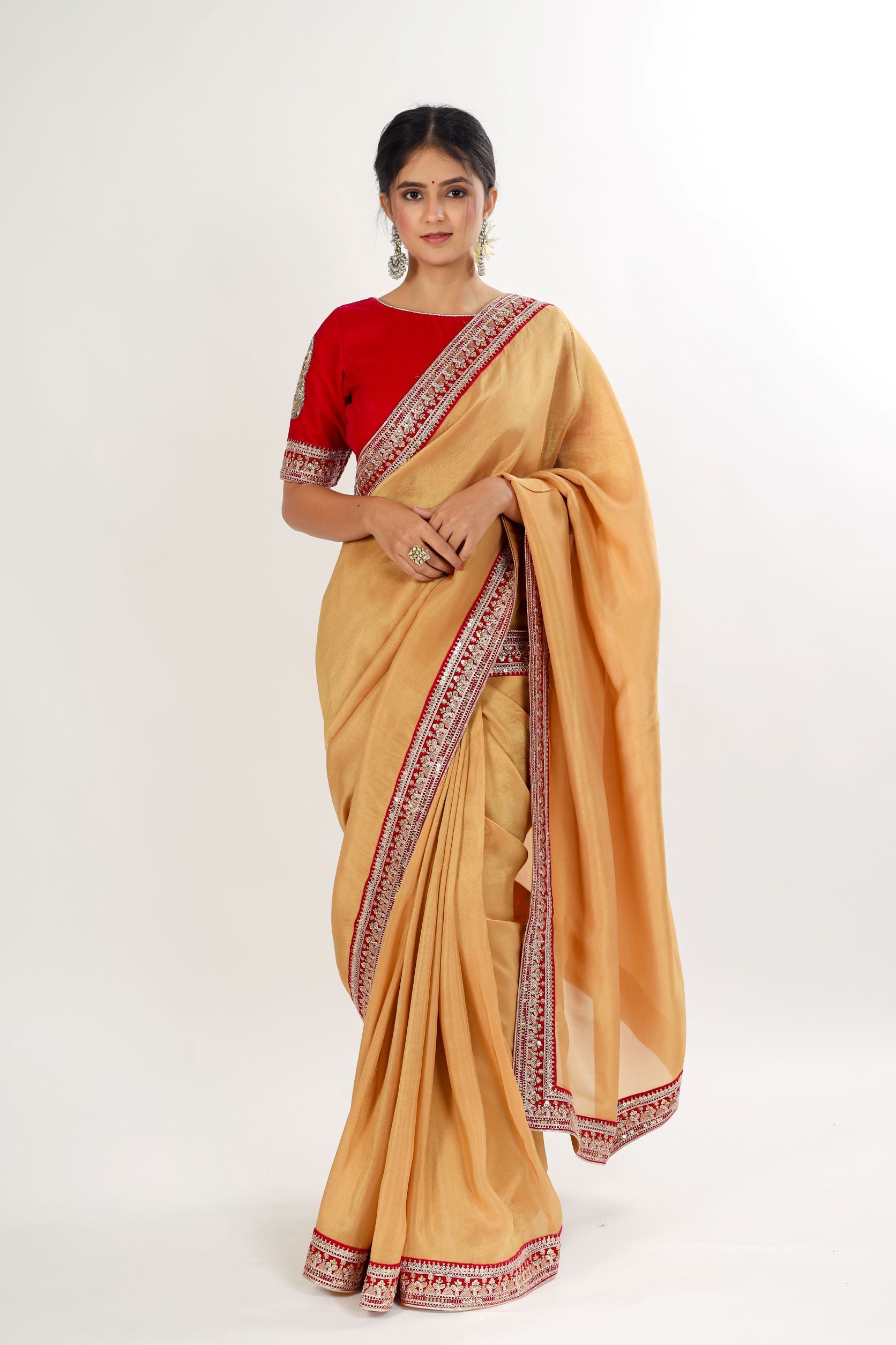 Tissue Silk Saree With Lace Border