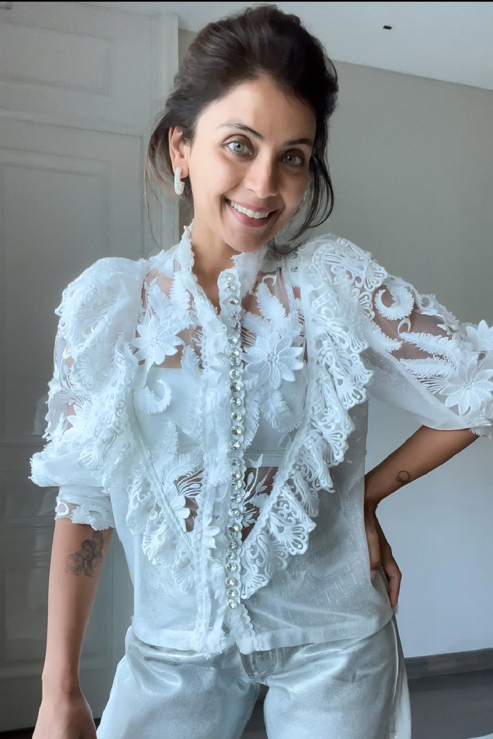 OFF-WHITE 3D FLOWER SHIRT