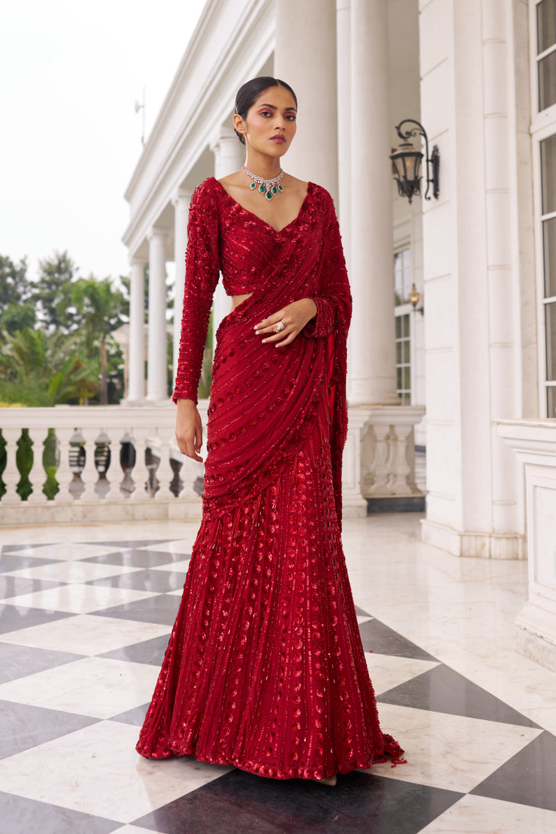 Surkh Umang Laal Saree Set