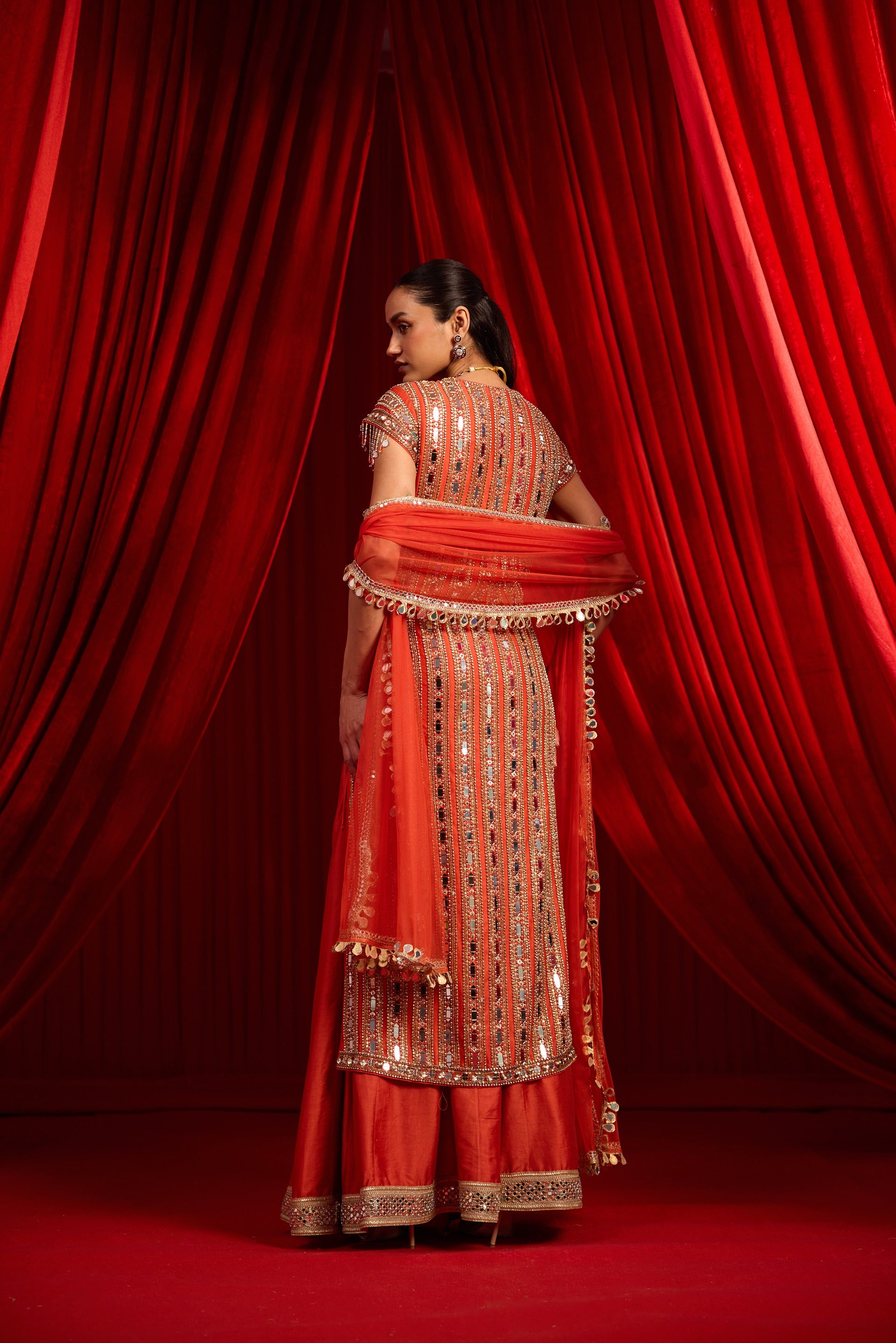 Narangi Meeras Lehenga Set