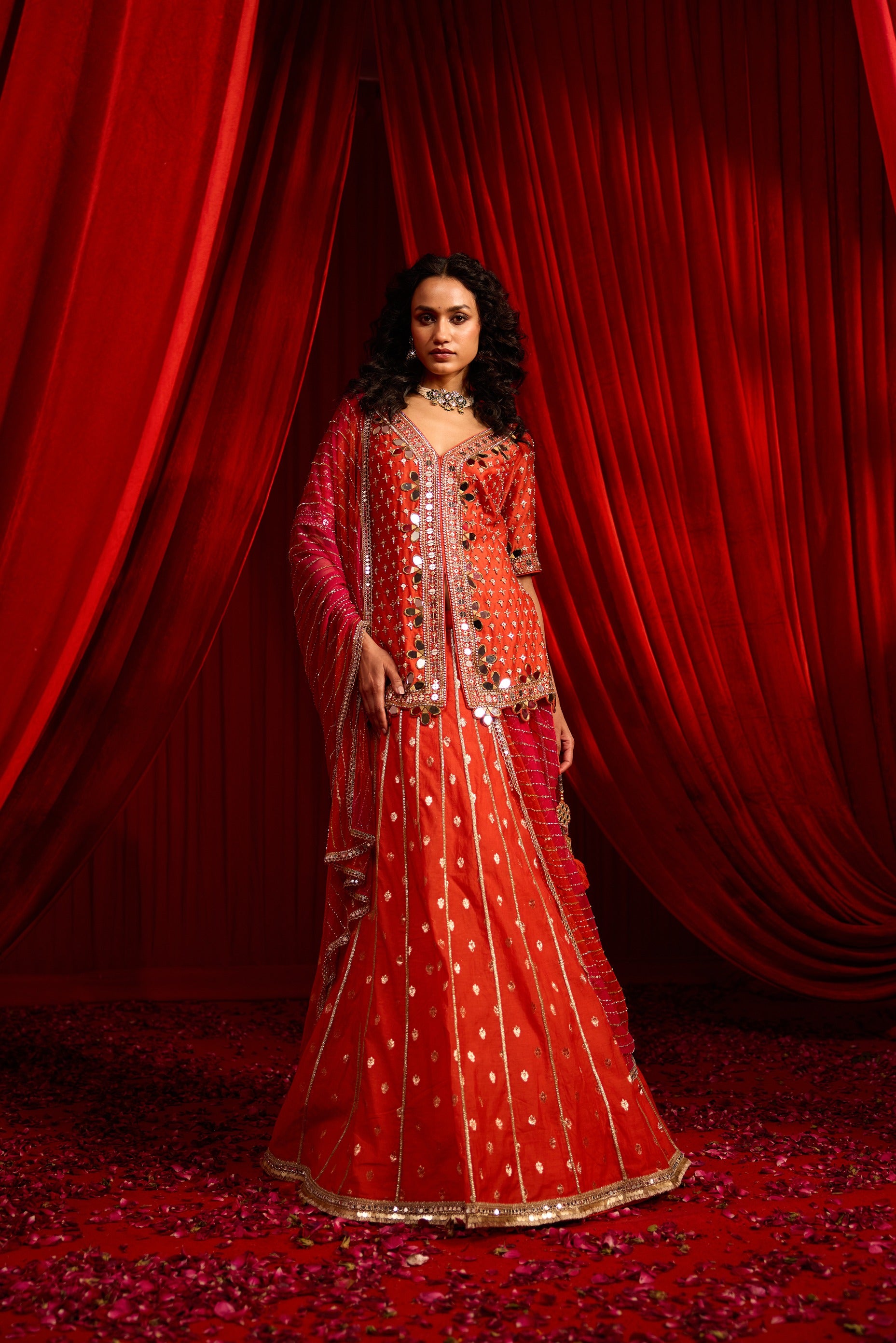 Narangi Anvaya Lehenga Set