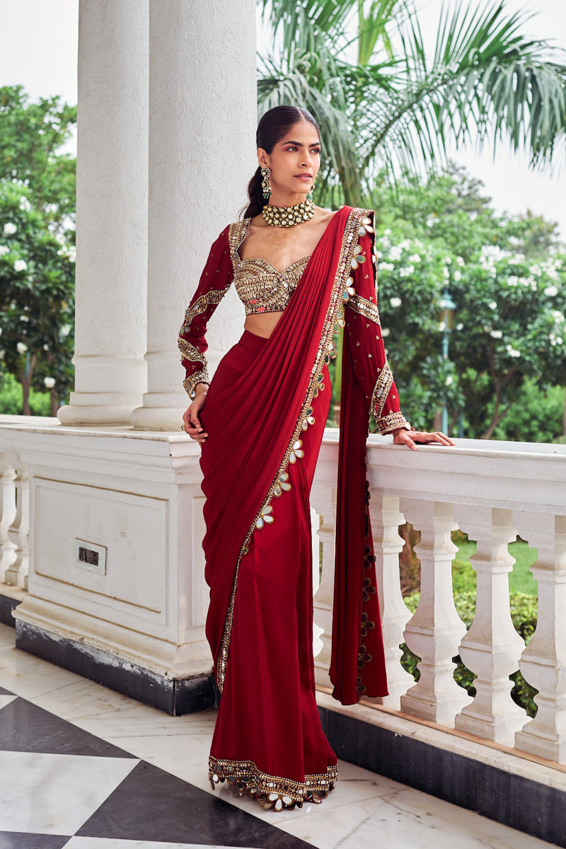 Laal Harsh Saree Set