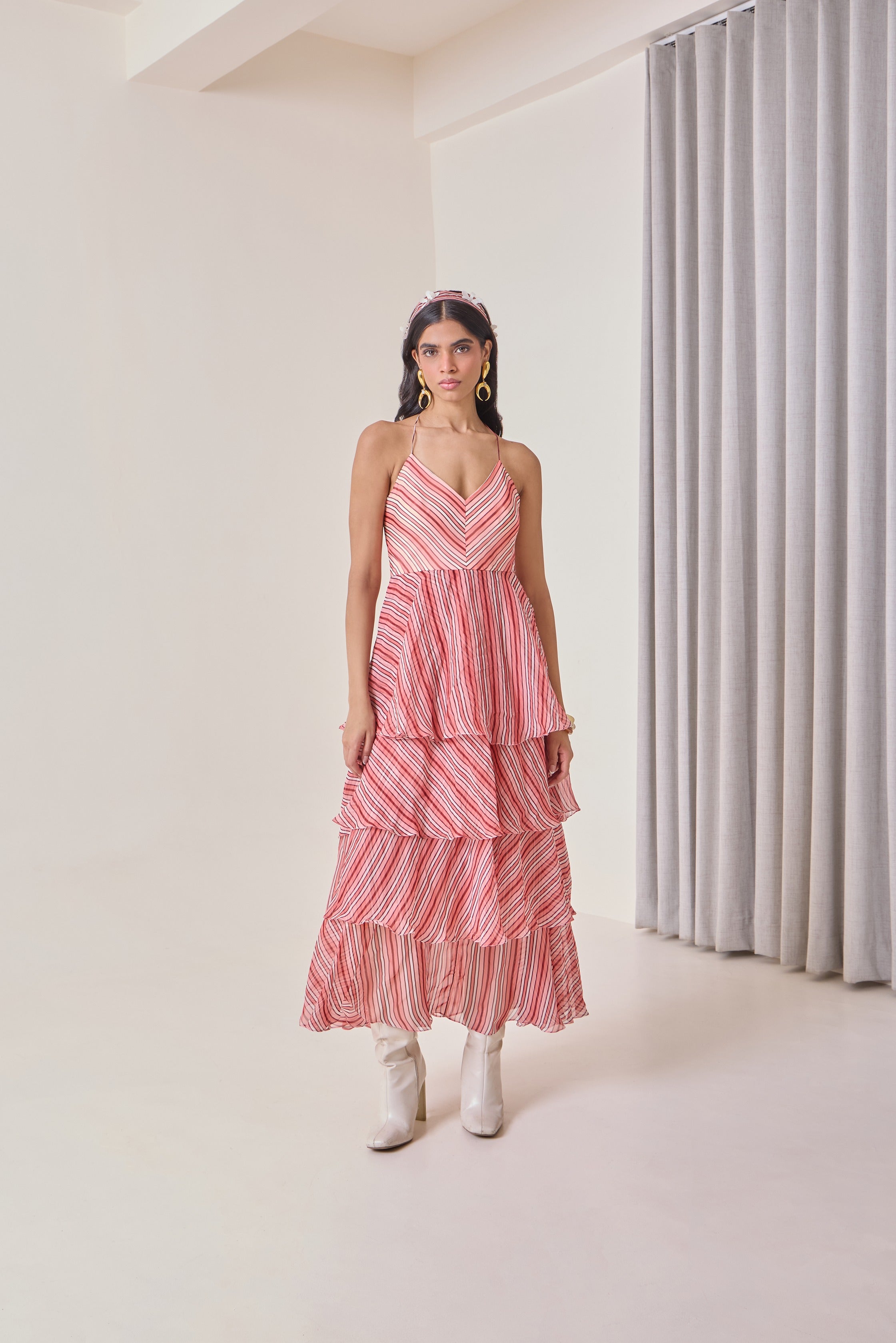 Plum Ruffled Maxi Dress