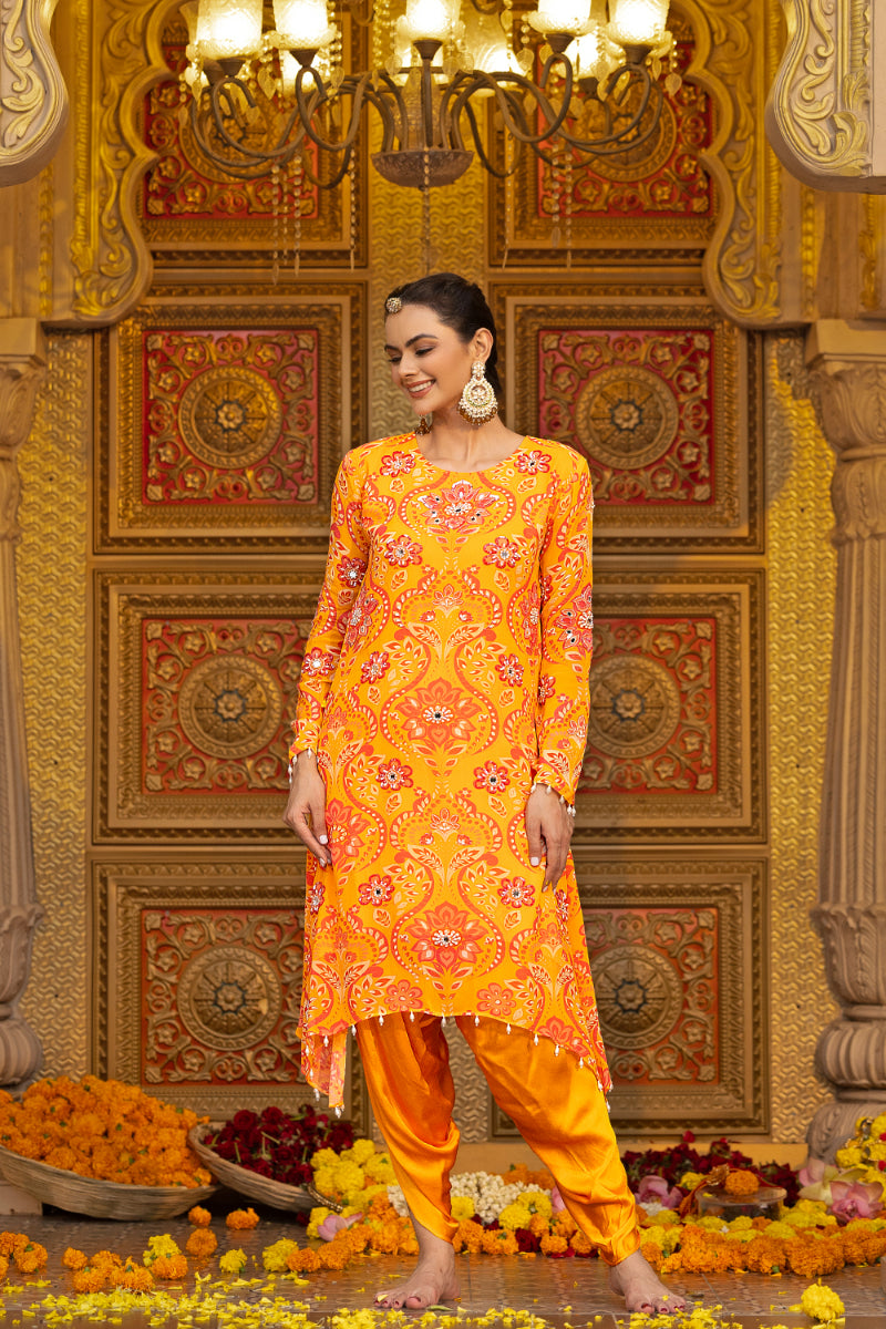 TUNIC + DHOTI - NURA YELLOW