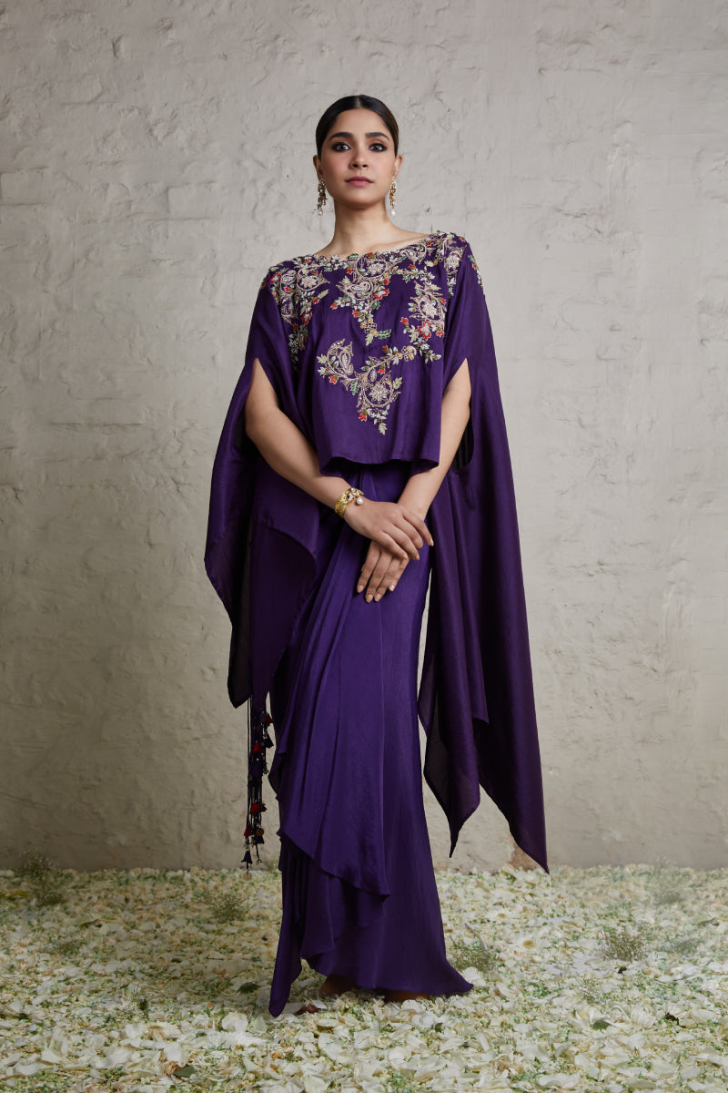 Silk Kaftaan With Crepe Dhoti