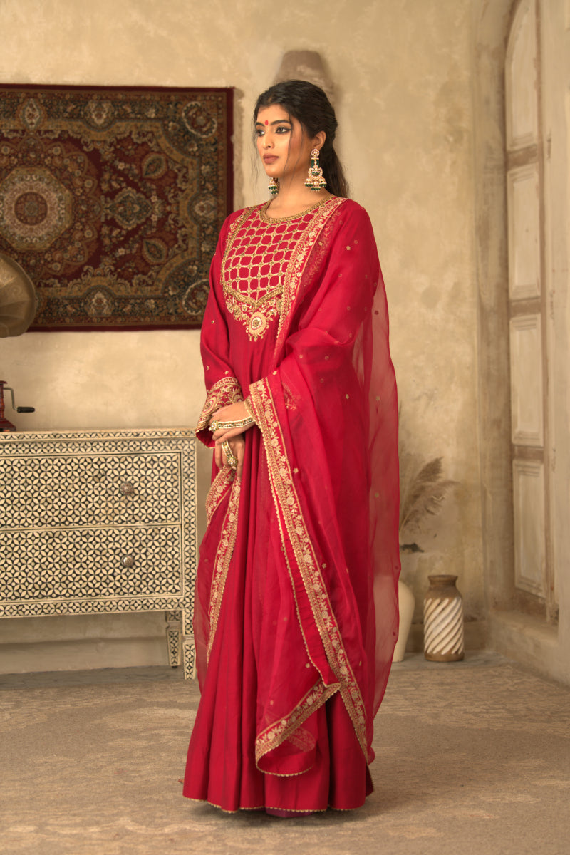PINK MUMTAZ ANARKALI SET