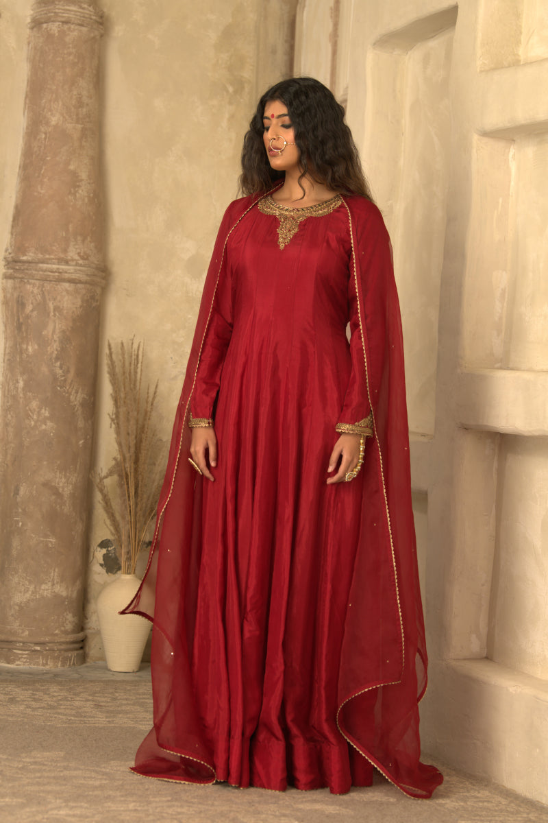 HARIPRIYA RED ANARKALI