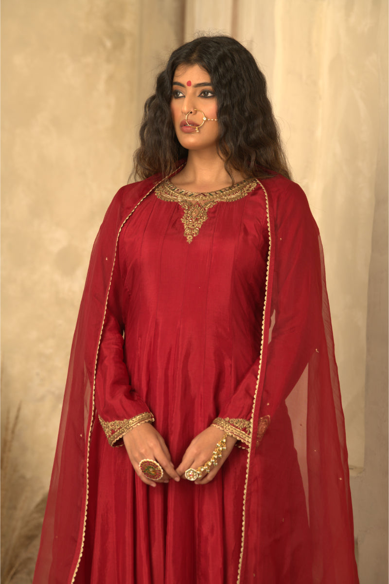 HARIPRIYA RED ANARKALI