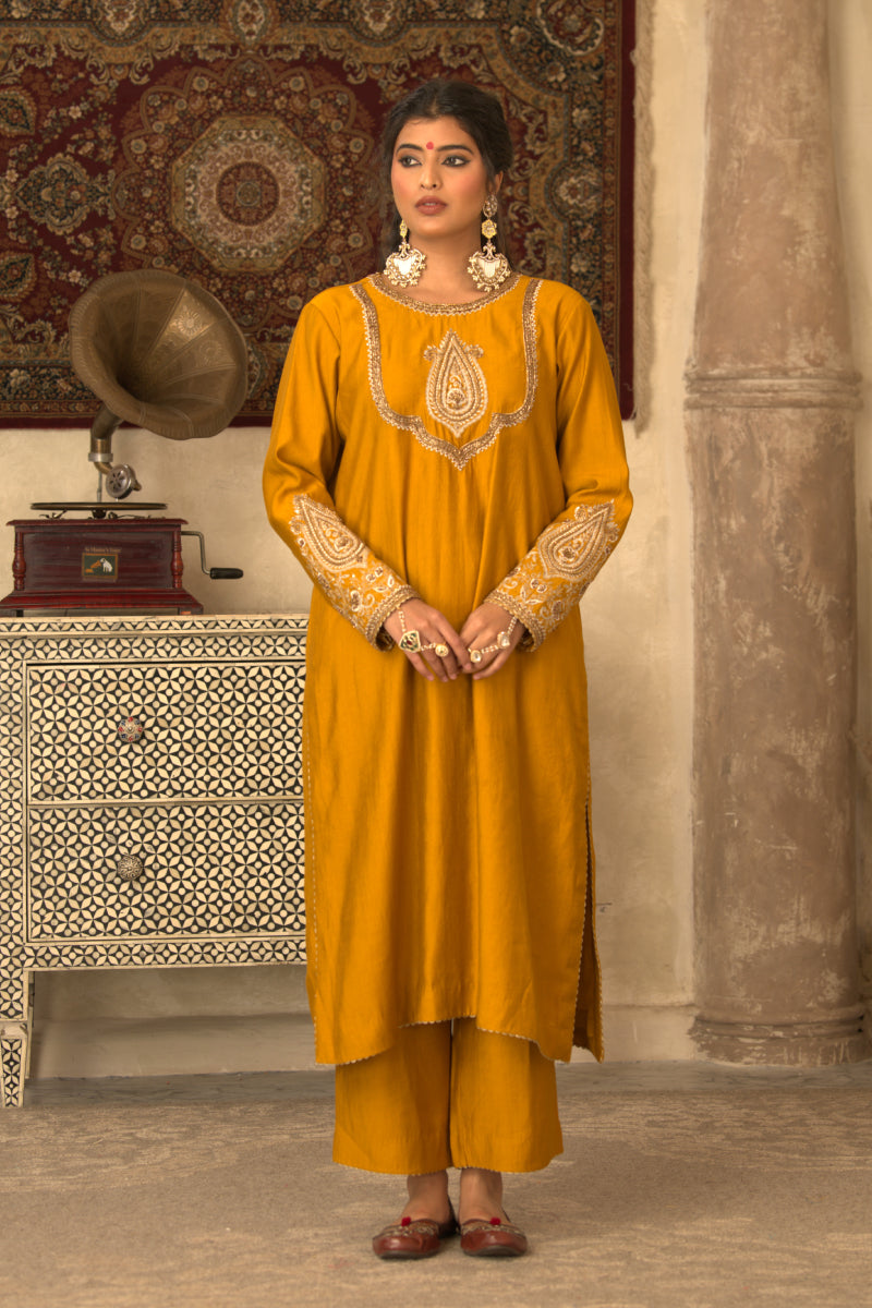 MUSTARD MEHRAB KURTA SET
