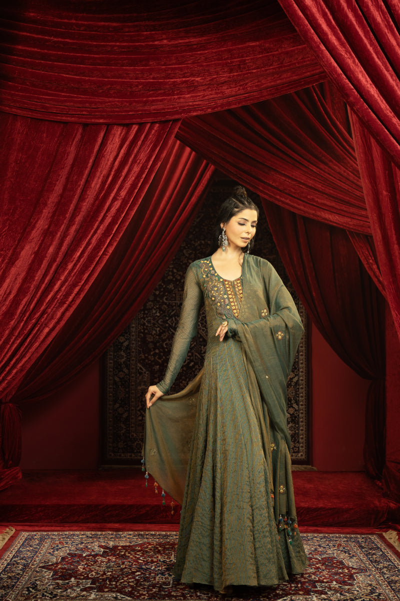 Anarkali and Embroidered Dupatta