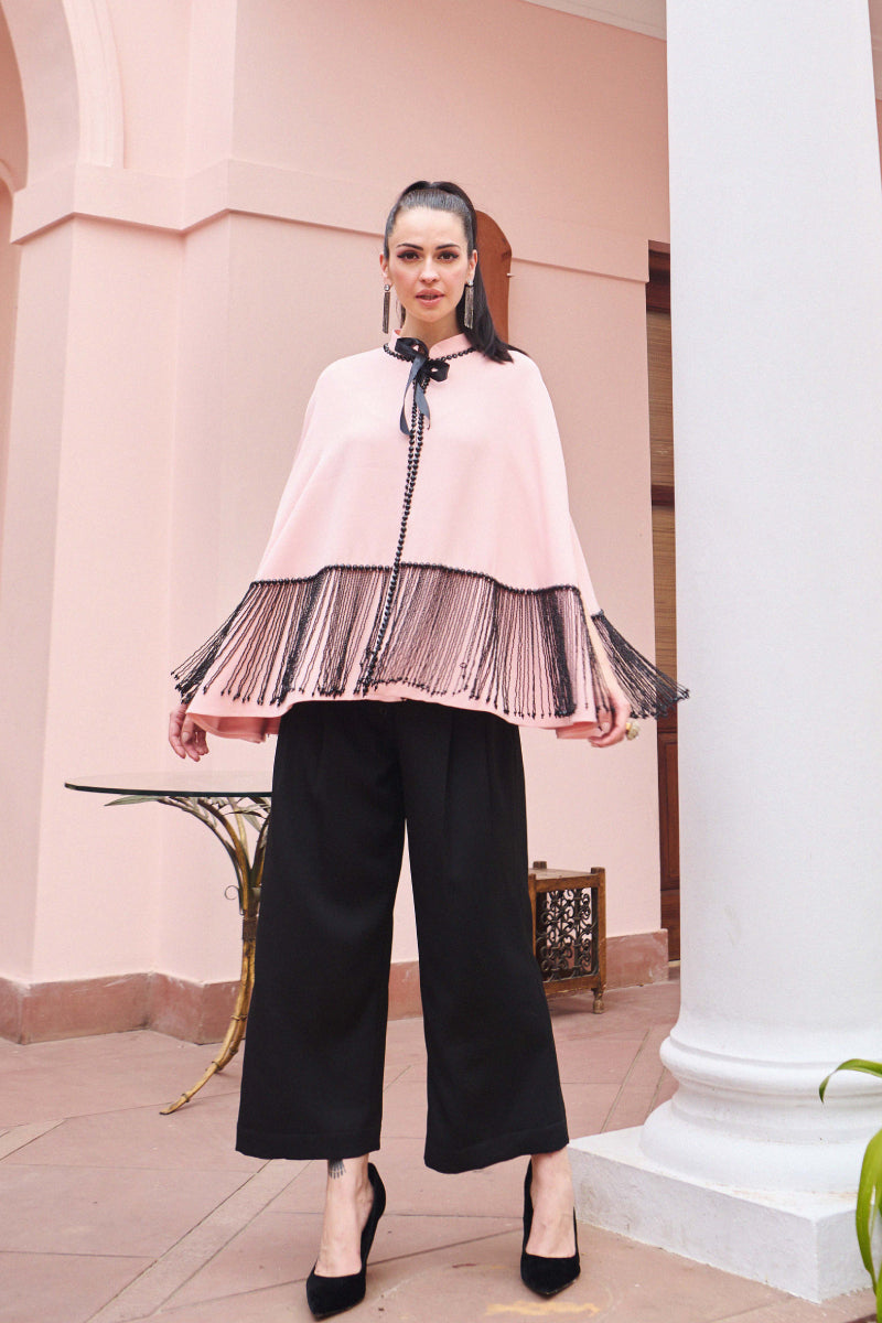 Black And Pink Strings Cape