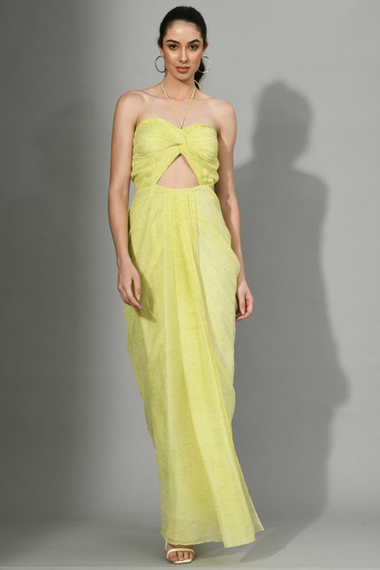 ENDLESS LOVE - Rusching Gown with knot draping & cuts