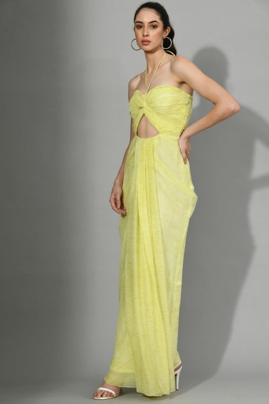 ENDLESS LOVE - Rusching Gown with knot draping & cuts