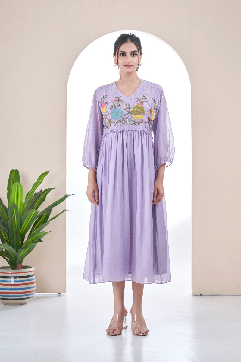 Lilac Peony dress