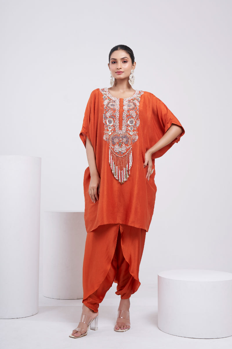 Burnt Orange Gulnaar Kaftan Set