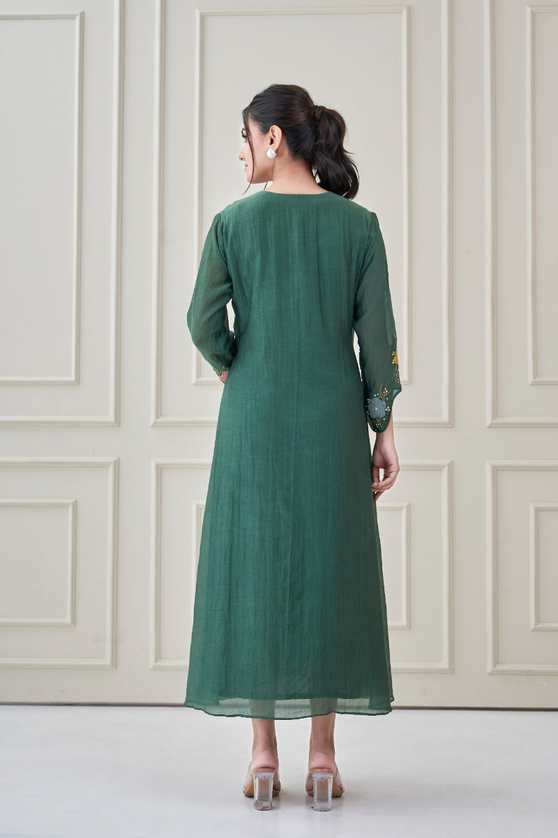 Bottle Green Fleur dress