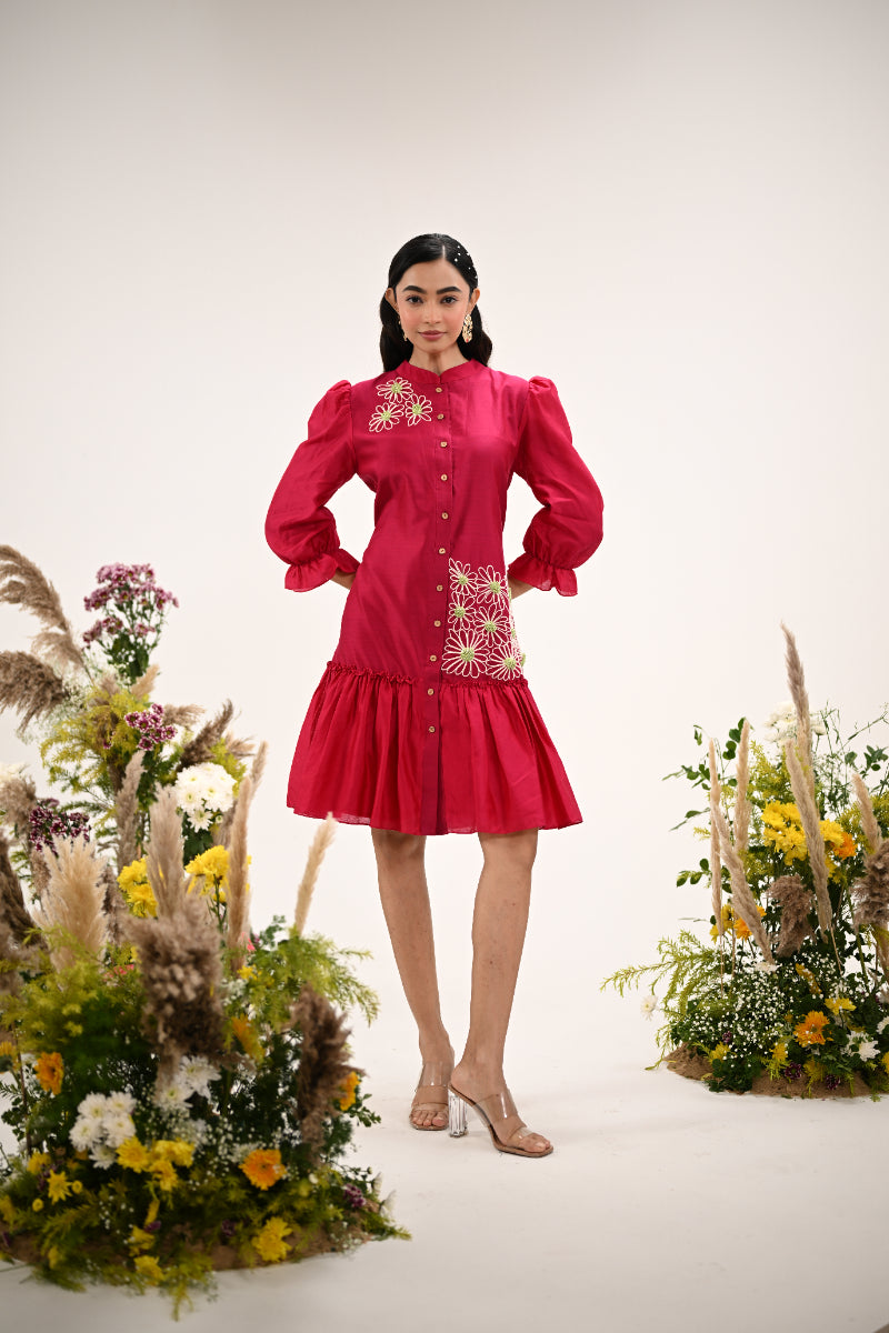 Rosy Ruffle Dress
