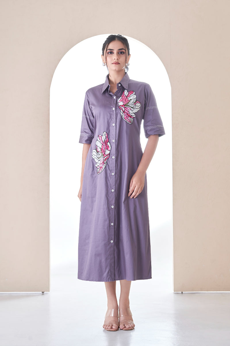 Purple Blossom Sketch dress