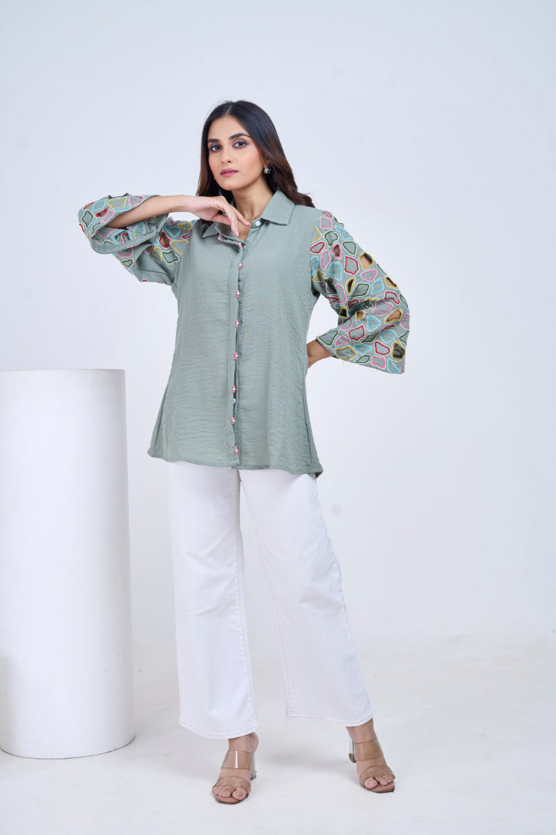 Sage Mosaic Shirt