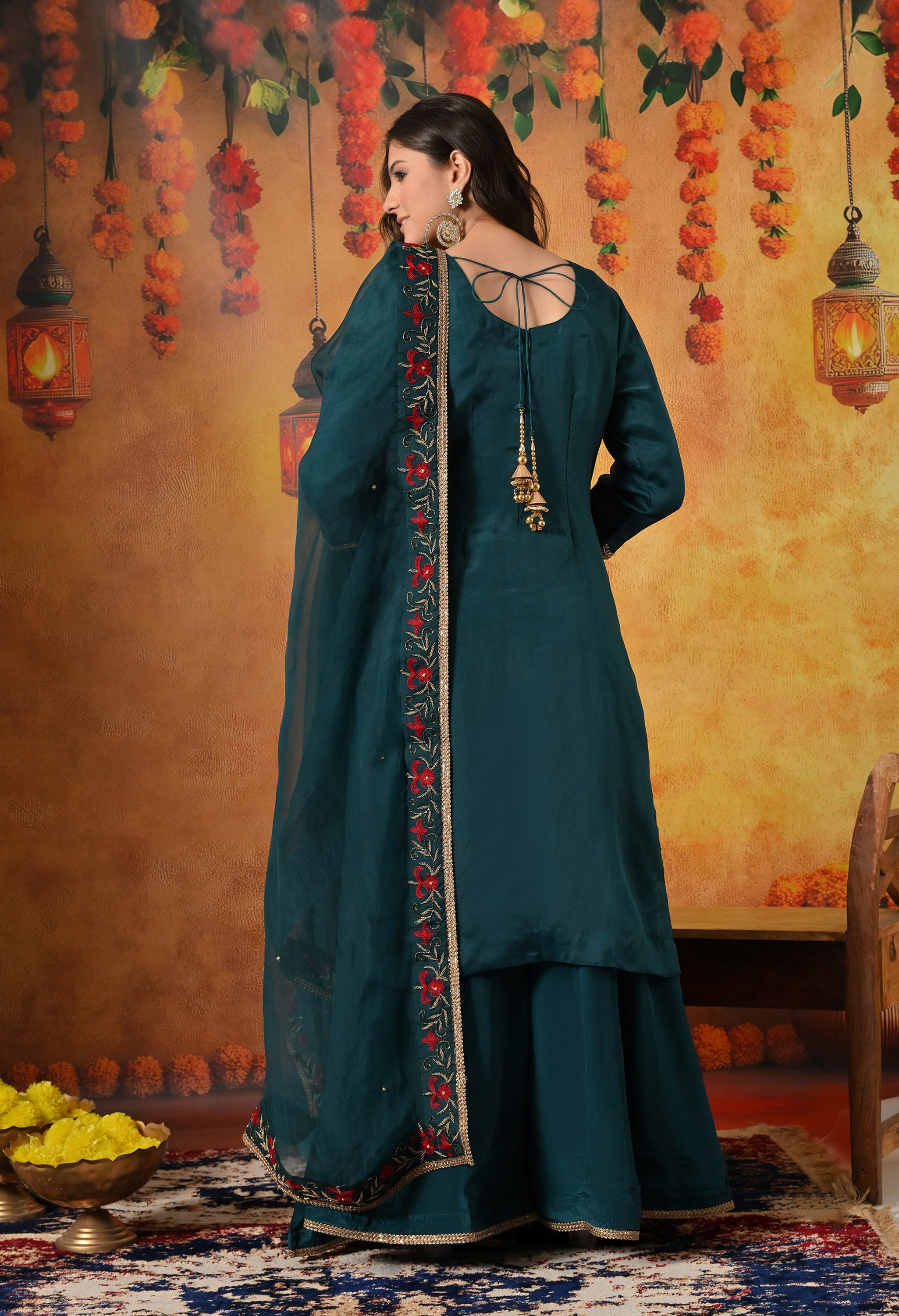 Green Sharara Set