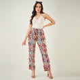 Load image into Gallery viewer, Black and Red Marine Wave Print Pants
