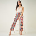 Load image into Gallery viewer, Black and Red Marine Wave Print Pants
