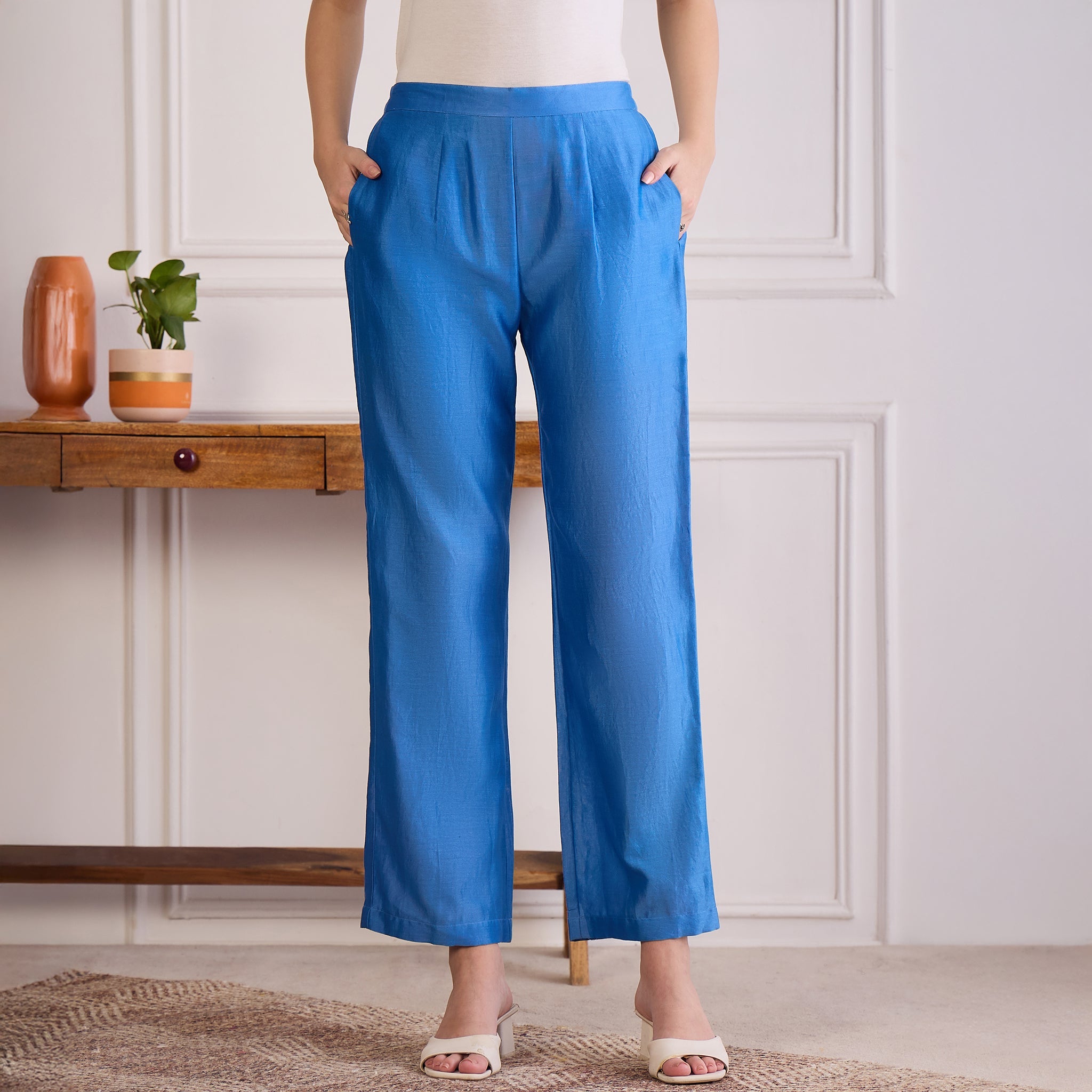 Blue Chic Straight Pants