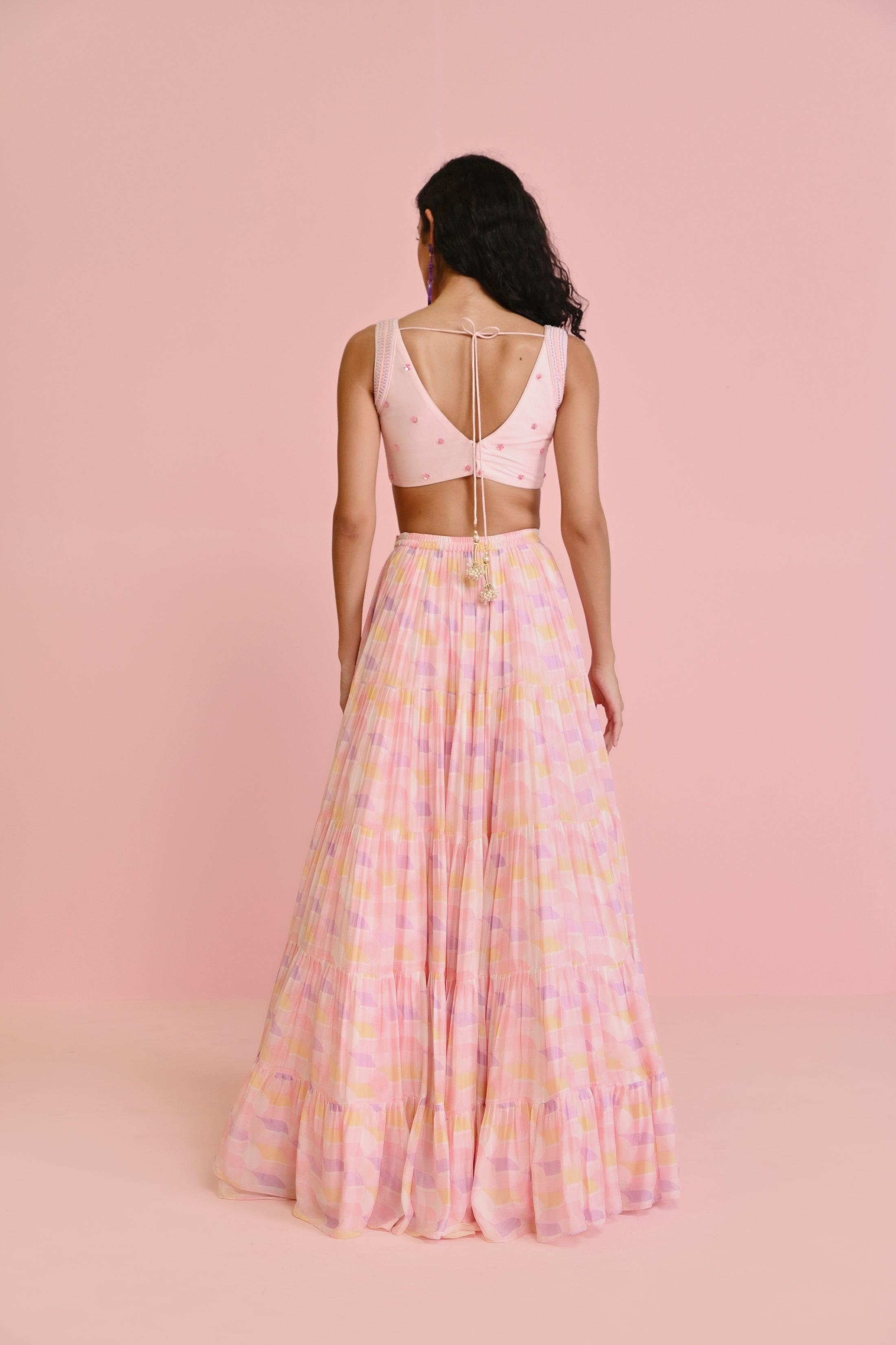 Alaina Georgette Frill Set- back view