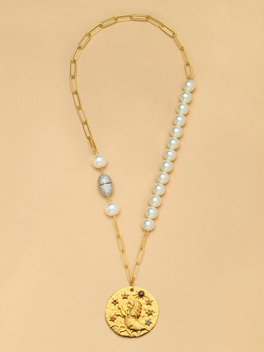 Pearl LEO Celestial Necklace