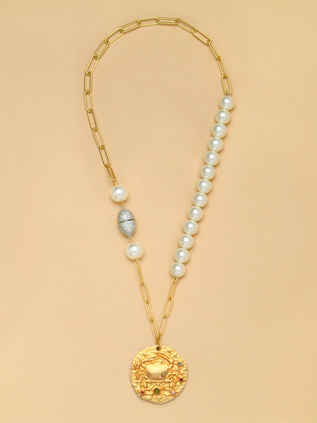 Pearl CANCER Celestial Necklace