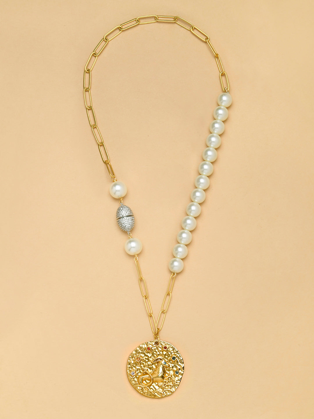Pearl CAPRICORN Celestial Necklace