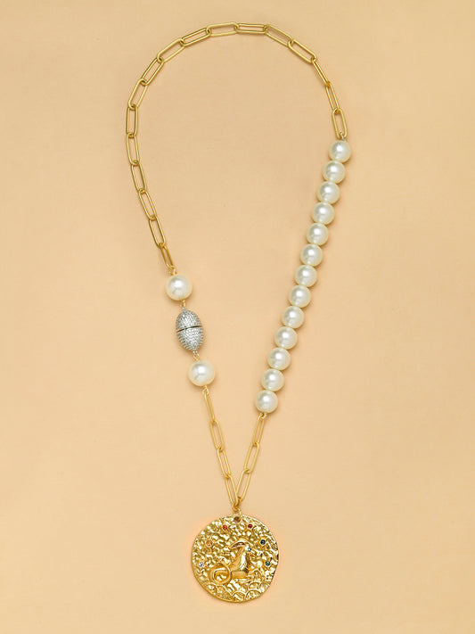 Pearl CAPRICORN Celestial Necklace