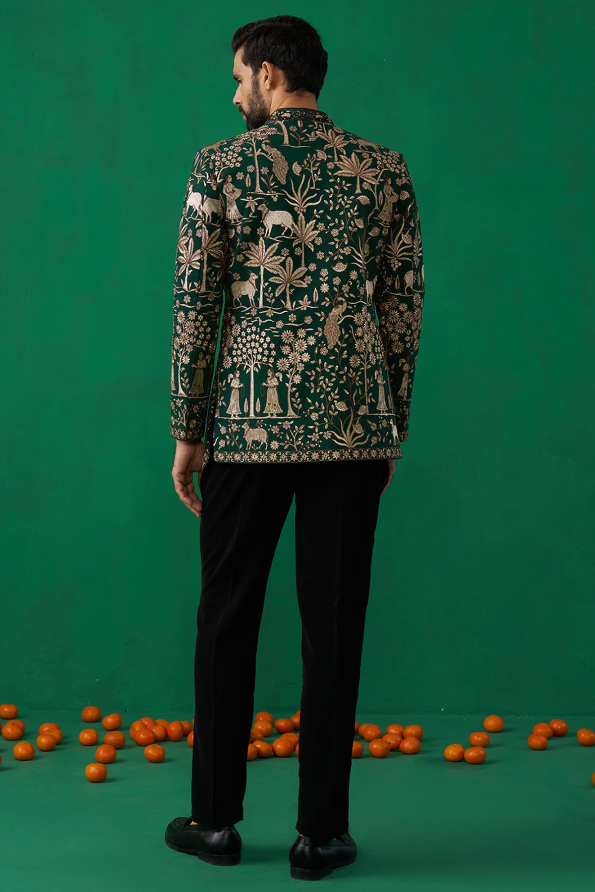 PICHWAI GREEN JODHPURI SET