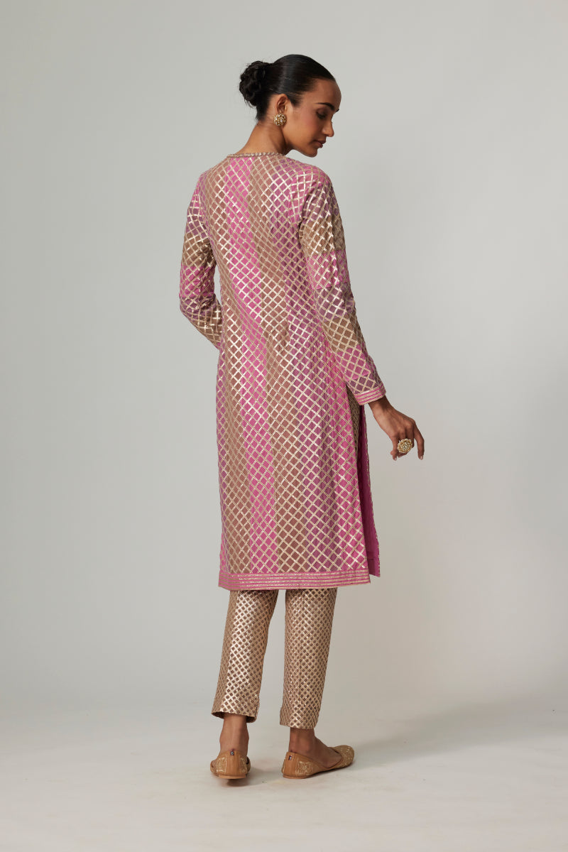MUD MAUVE MULTICOLOR KURTA SET