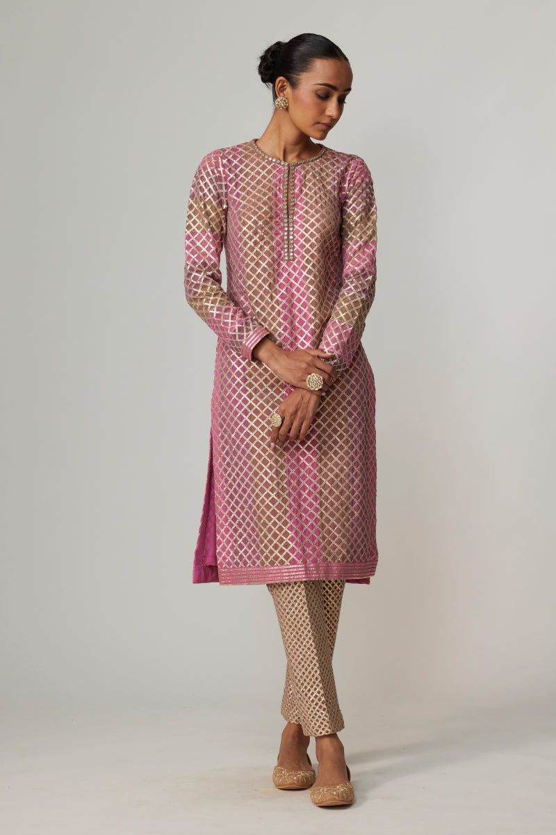 MUD MAUVE MULTICOLOR KURTA SET