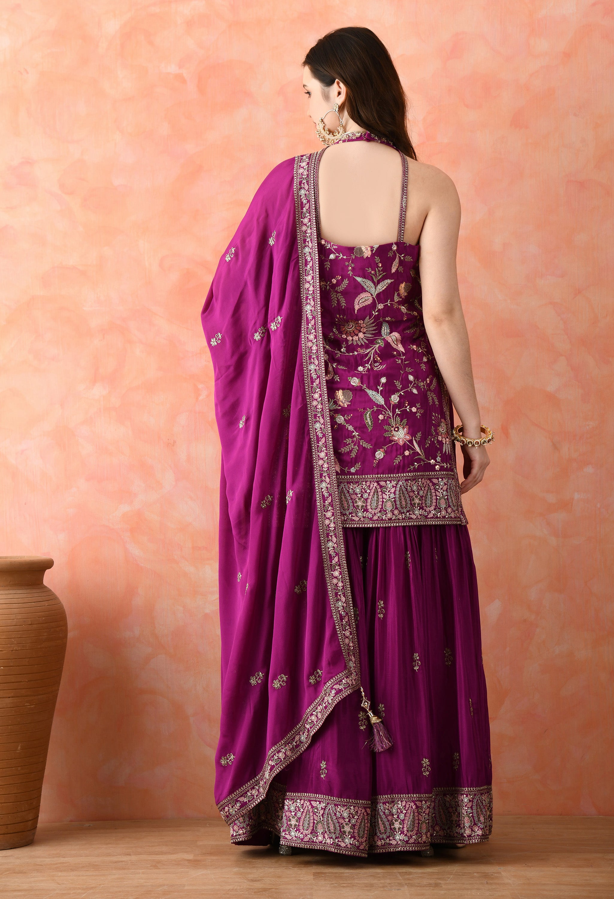 Purple Gharara Set