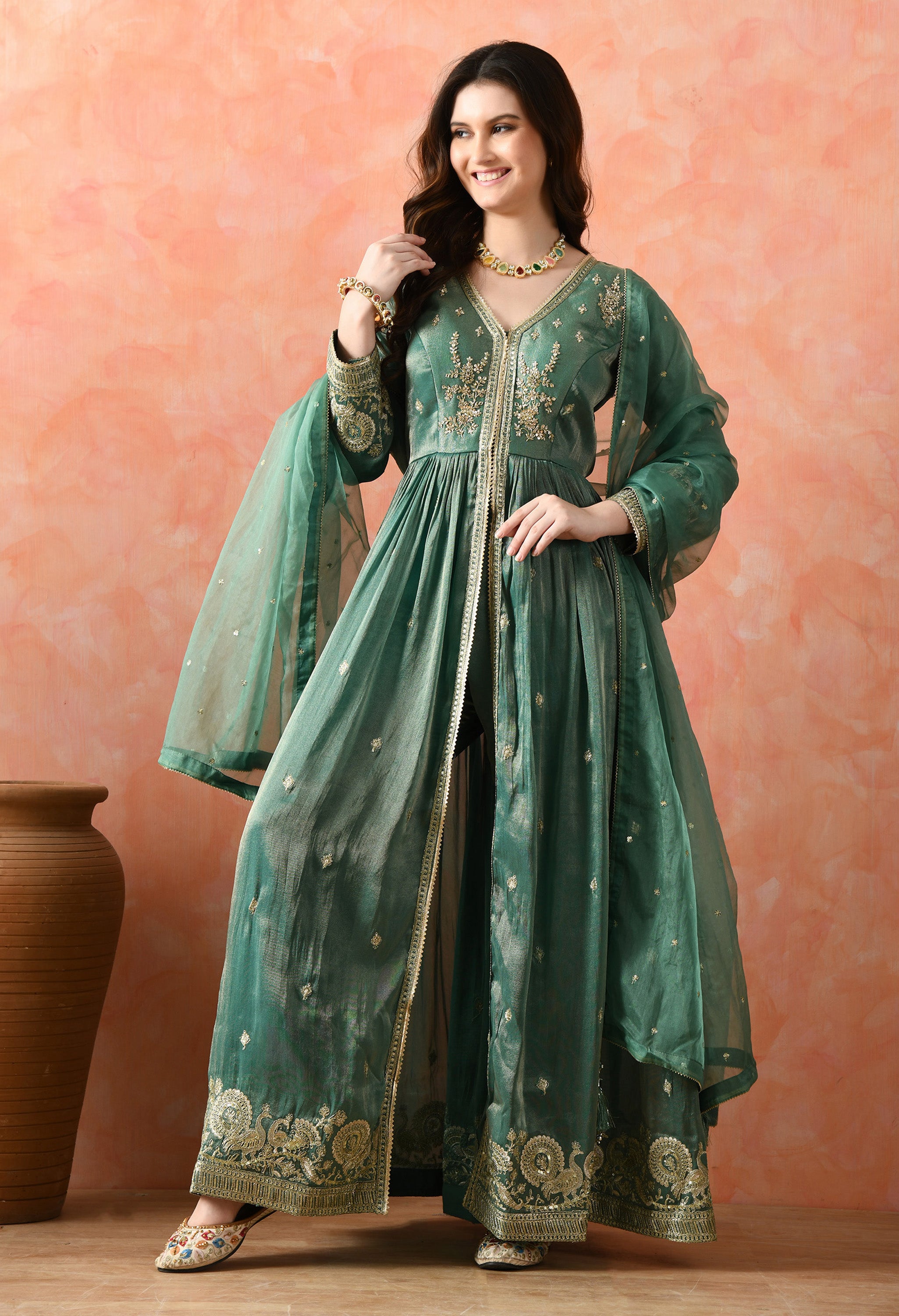 Green Anarkali Set