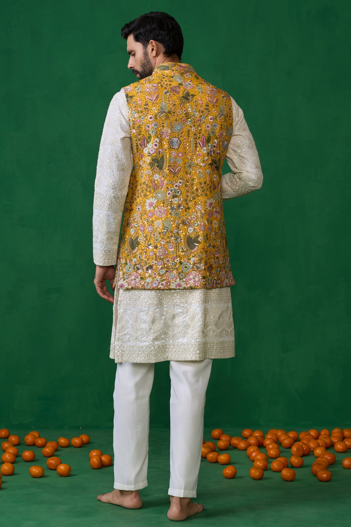 POOLPANKH HALDI KURTA JACKET SET