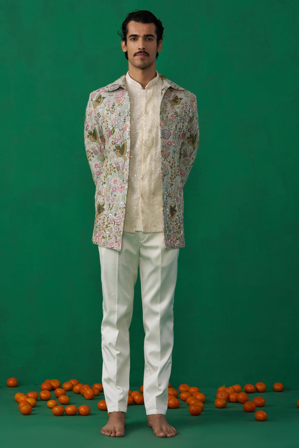 POOLPANKH SKY BLUE JODHPURI SET