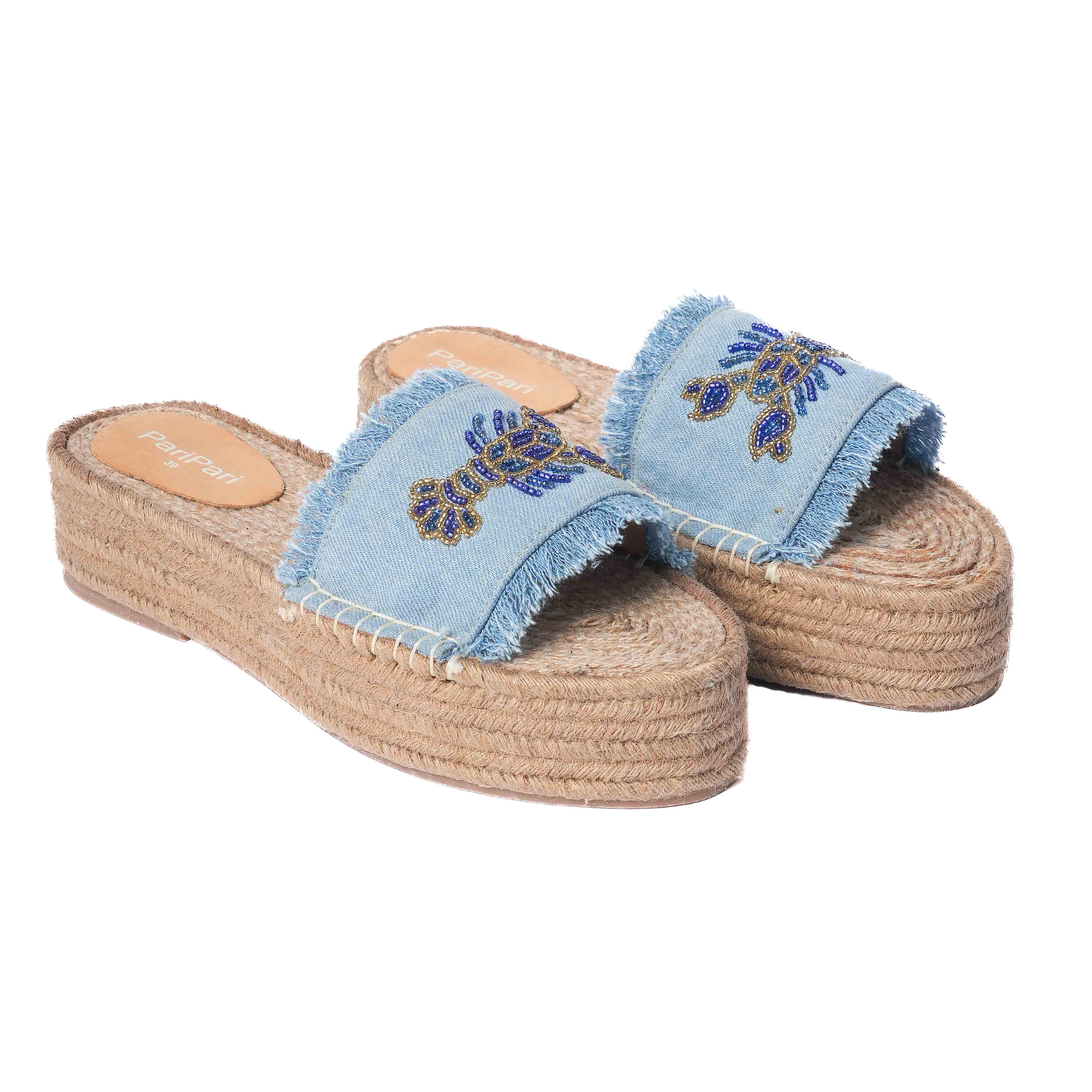LOBSTER DENIM SANDALS PLATFORM