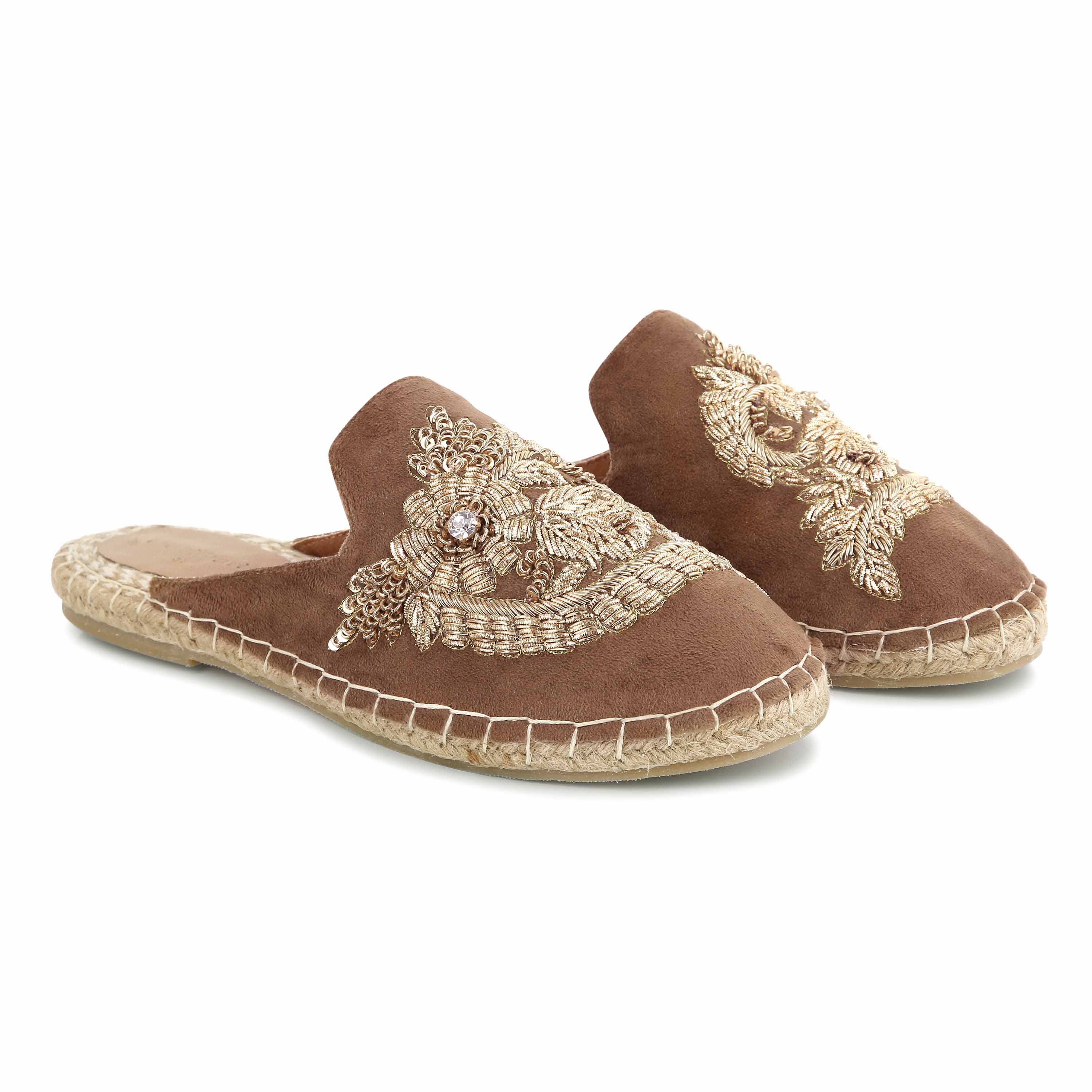 OTTOMAN ESPADRILLES GOLDEN PARTY FOOTWEAR FLAT
