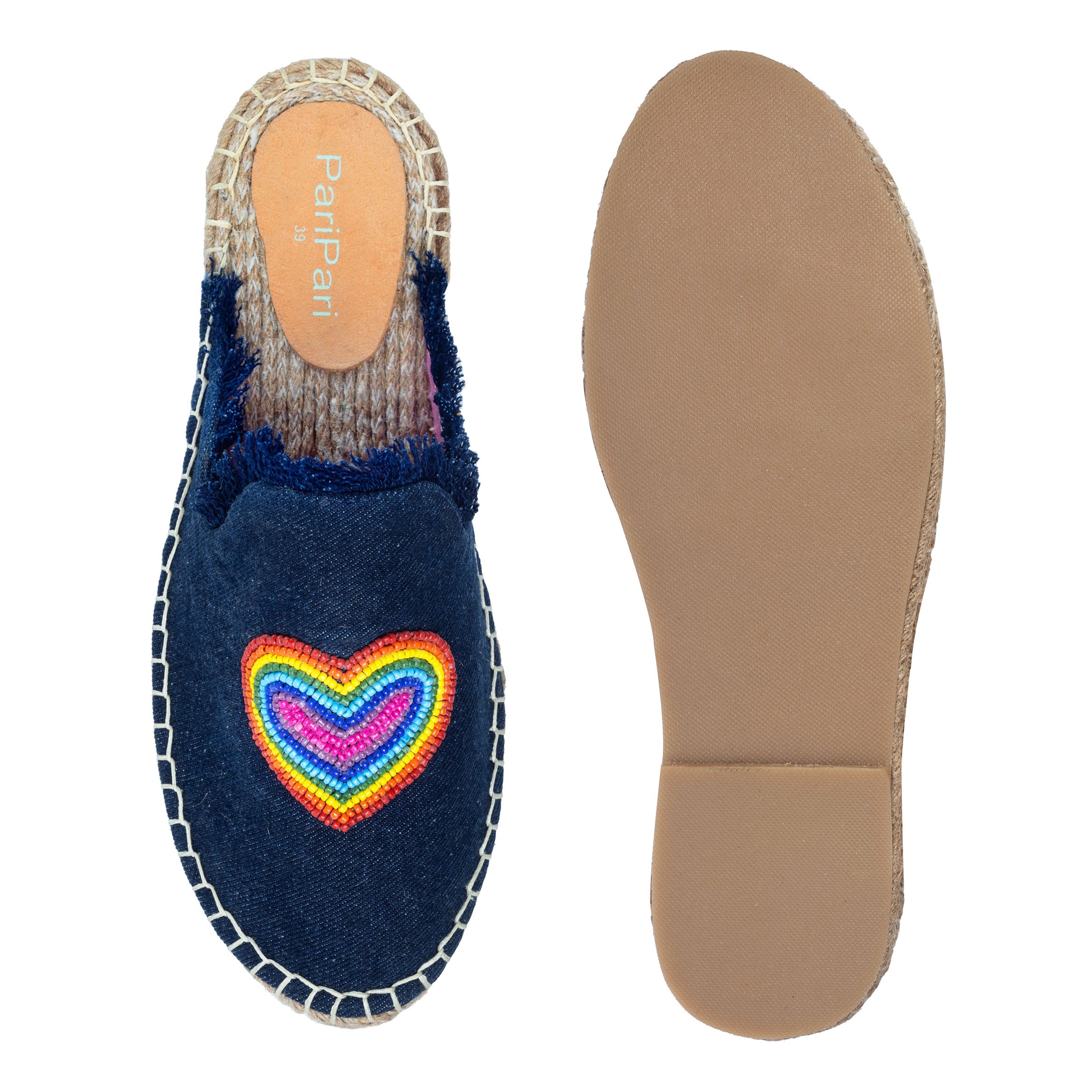 HEARTBEAT ESPADRILLES DARK DENIM FLAT