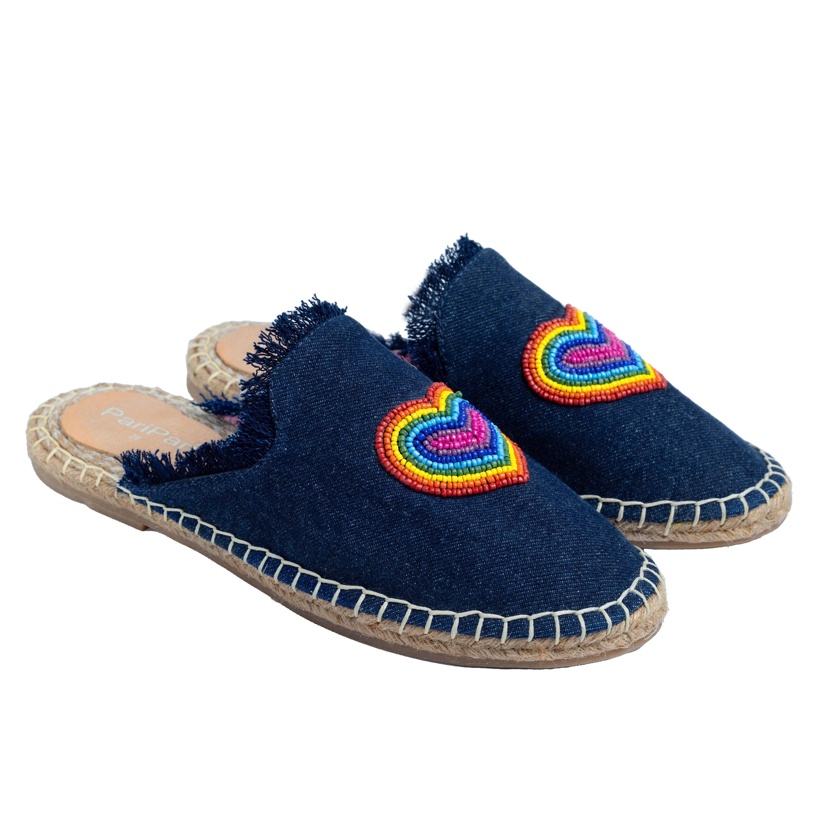 HEARTBEAT ESPADRILLES DARK DENIM FLAT