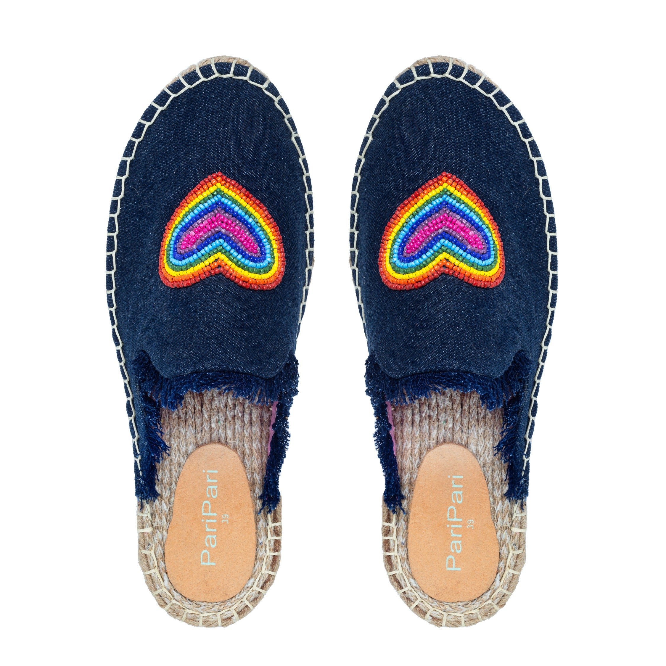 HEARTBEAT ESPADRILLES DARK DENIM PLATFORM