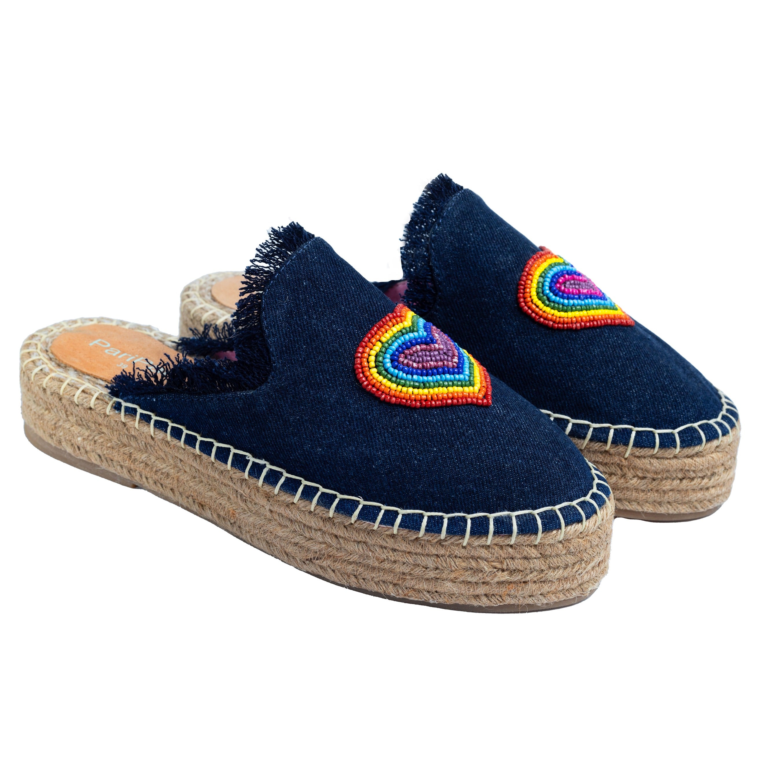 HEARTBEAT ESPADRILLES DARK DENIM PLATFORM