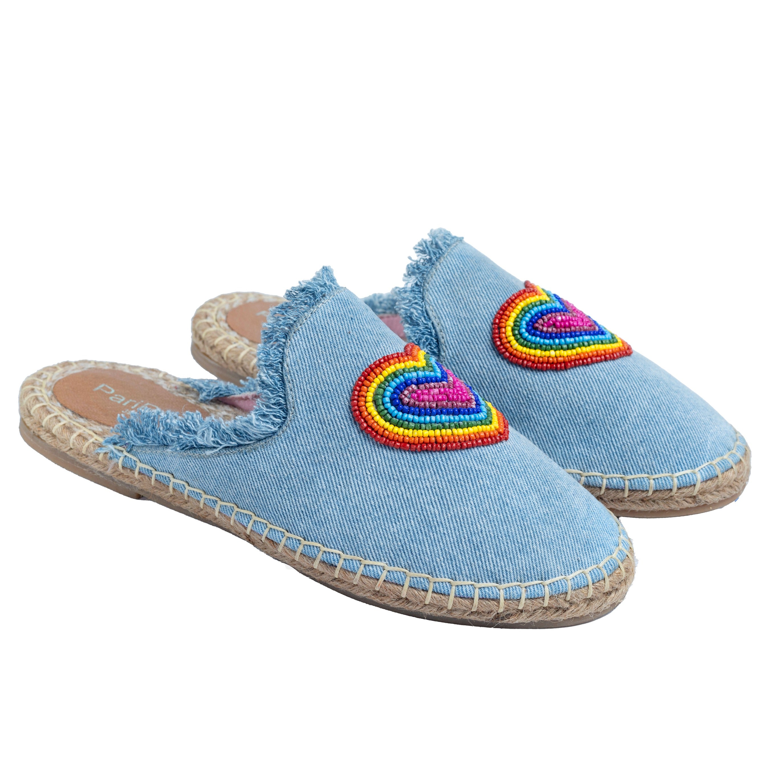 HEARTBEAT ESPADRILLES LIGHT DENIM FLAT