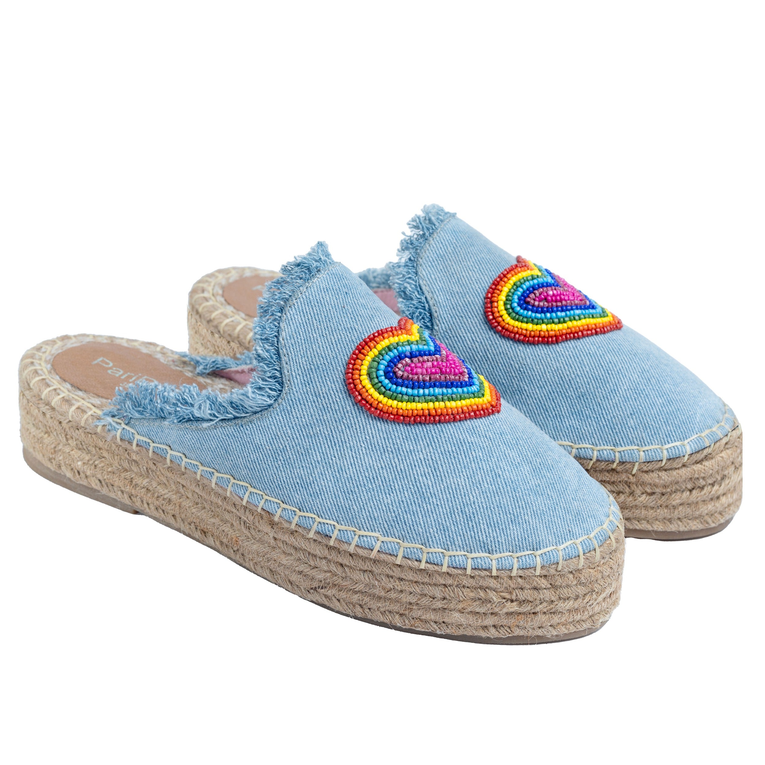 HEARTBEAT ESPADRILLES LIGHT DENIM PLTFORM