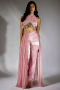Load image into Gallery viewer, Onion Pink Embroidered Ruched Pant Set
