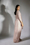 Load image into Gallery viewer, Mauve Embroidered Drape Dress
