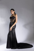 Load image into Gallery viewer, Black Embroidered Corset Gown

